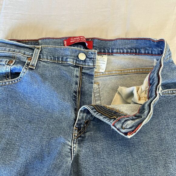 Vintage Y2K Levi's 550 Relaxed Boot Wide Leg Jeans Womens Size 12 Stretch 32x30 - Picture 6 of 10